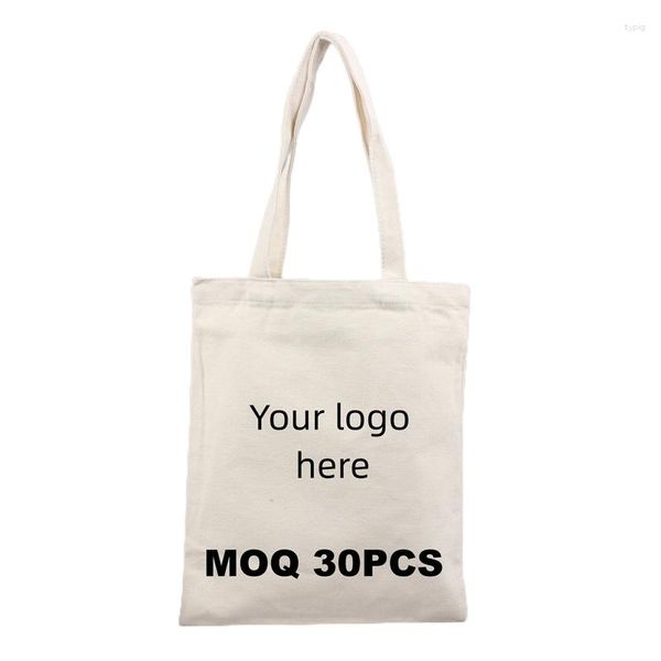 Bolsas de compras MOQ 30 Bolsa de algodón personalizada de 8 oz 38 42 cm Manija Casual Su diseño Calico Impreso Cretona Eco Friendly Chintz