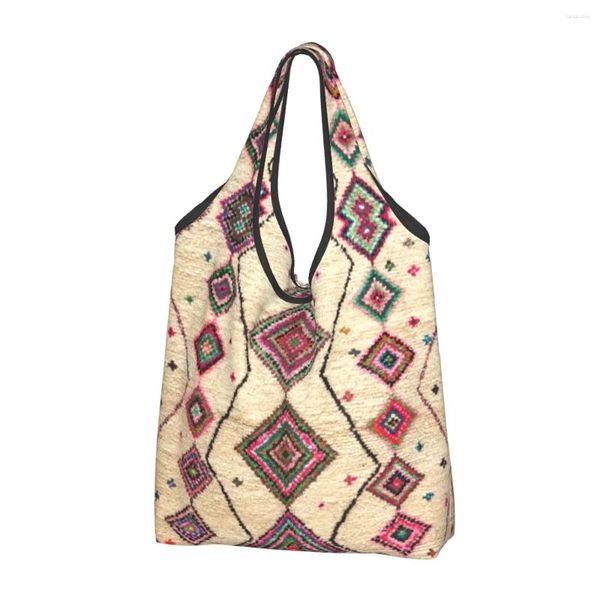 Sacs à provisions tapis berbère marocain Style Boho sac fourre-tout d'épicerie femmes Antique bohème géométrique Shopper épaule grand sac à main