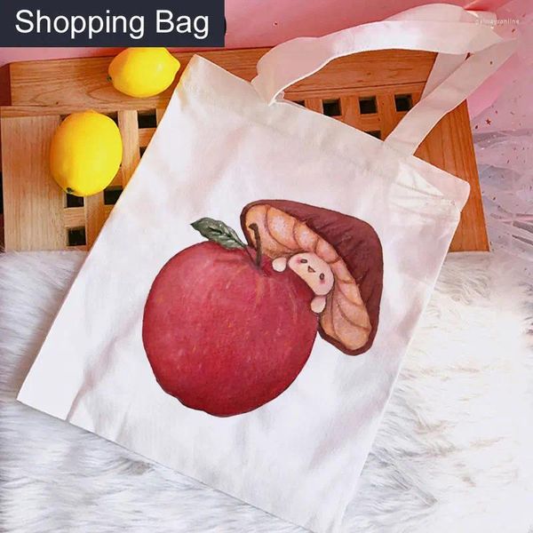 Bolsas de compras Bolsa de setas Shopper Tote de comestibles Bolsas de algodón de lona Reutilizables Grab