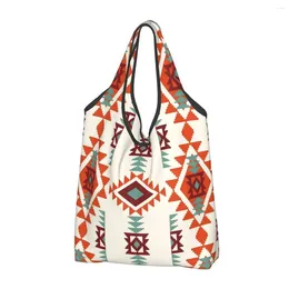 Einkaufstaschen Native Retor American Wiederverwendbare Lebensmitteltasche, faltbar, 22,7 kg Tragkraft, Tribal Historic Eco Bag, umweltfreundlich