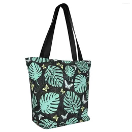 Bolsas de compras Noisydesigns Bolsas para mujeres Bag Tropical Palm Hojas Patrón de lona impresa Purso Adolescente Girl Shopper Shopper Handbag Bolsa Tela
