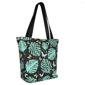 Sacs à provisions Noisydesigns Femmes Tote Sac Tropical Palm Feuilles motifs imprimé toile Purse Teen Girl Book Book Shopper Handsbag Bolsa TELA