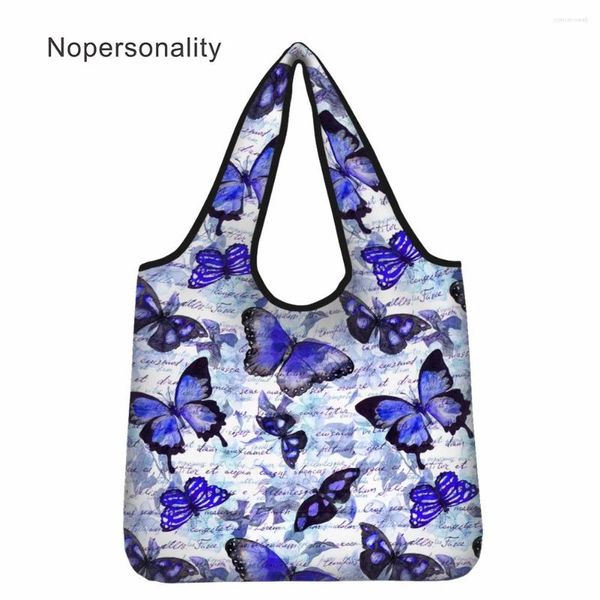 Sacs à provisions NOPERSONALITÉ BACPER Recyclable Sac pour femmes Butterfly Femmes Tapés décontractés