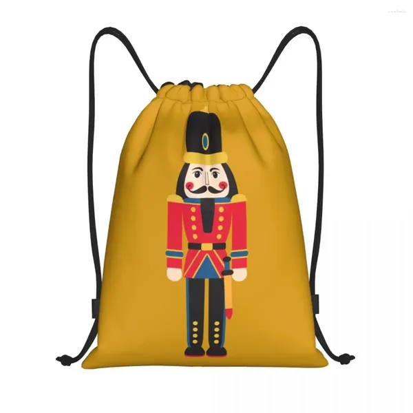 Bolsas de compras Cascanueces muñecas Drawstring Mujeres Portables Sports Gym Sackpack Cartoon Christmas Soldier Toy Training mochilas