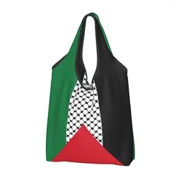 Sacs de courses drapeau de la Palestine, épicerie durable, grand, réutilisable, pliable, fourre-tout Hatta Kufiya, lavable
