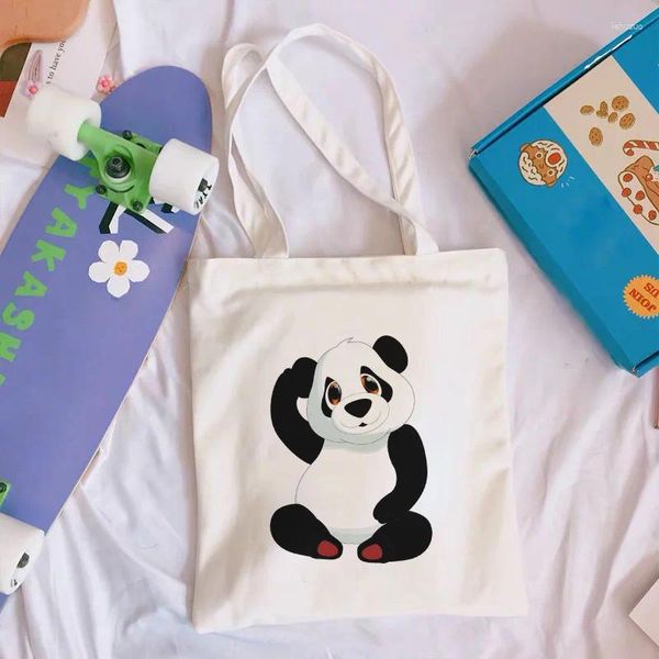 Sacs à provisions panda dessin animé chinois mignon coule d'épaule au trésor national harajuku sac à bandoulière décontracté gros sac à main