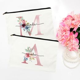 Boodschappentassen Gepersonaliseerde make-up tas Bruidsmeisje Cosmetische tassen Etui Cadeaus voor haar Aangepaste eerste make-up Toilettas Bruidsmeisje voorstel 230909