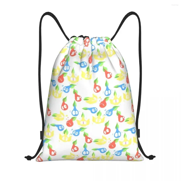 Bolsas de compras Pikmins Patrón Video Gamer Mochila con cordón Deportes Bolsa de gimnasio para mujeres Hombres Sackpack