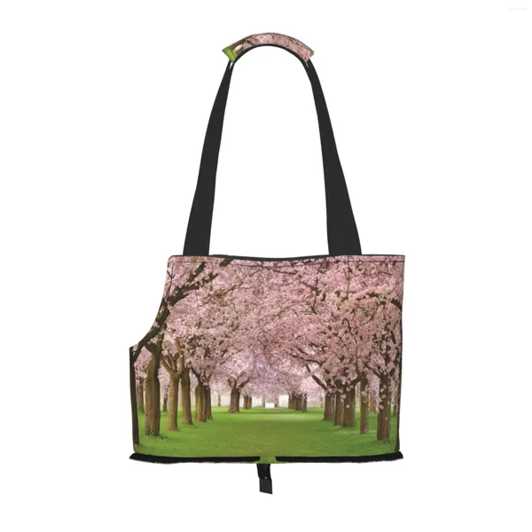 Sacs à provisions Rose Fleur Arbre Chien Sac À Main Avec Poche Et Attache De Sécurité À Côté Souple Petit Pour Animal De Compagnie Sac Fourre-Tout En Plein Air