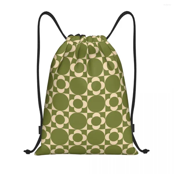 Bolsas de compras Impresión de azulejos retro etiquetados con el siguiente orla Kiely Drawstring Men Women Portable Sports Gym Sackpack mochila