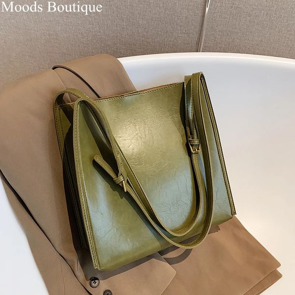 Sacs à provisions Qualité Femmes Fourre-tout Sacs En Cuir Brillant Shopper Sac À Bandoulière Rétro Grande Capacité Shopping De Luxe Designer Sac À Main Dame 231030