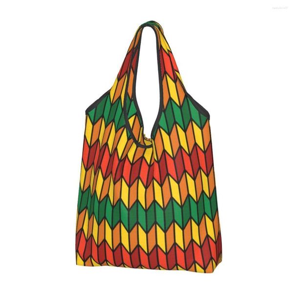 Bolsas de compras Reciclaje Etíope Habesha Art Bag Mujer Tote Portable Grocery Shopper