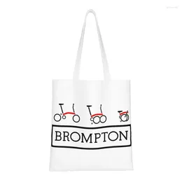 Sacs de courses Recyclage Merch Bromptons Sac Femmes Toile Épaule Fourre-tout Durable Vélo Pliant Épicerie Shopper