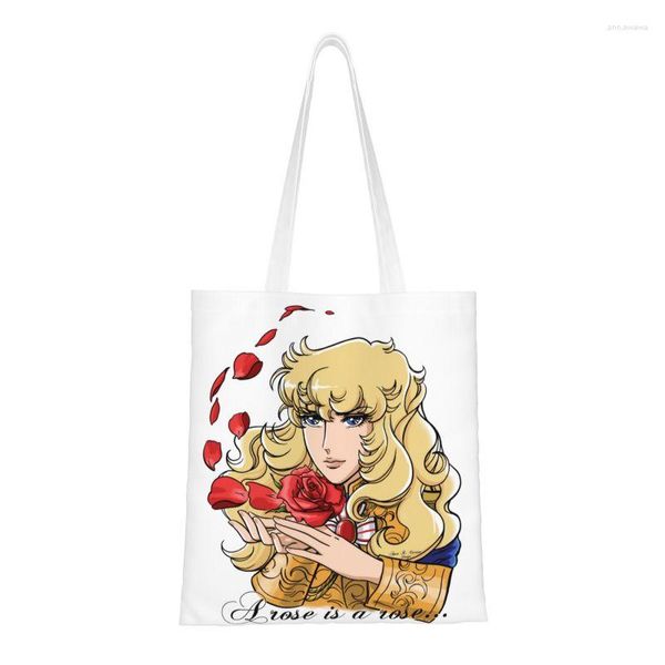 Shopping Bags Recycling The Rose Of Versailles Bag Women Canvas Shoulder Tote Durable Lady Groceries Shopper