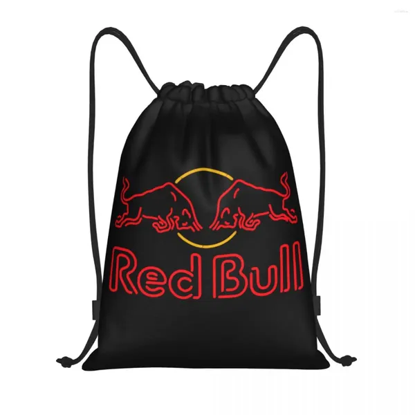 Sacs à provisions Rouge Double-Bull Cordon Sac À Dos Sport Sac De Sport Pour Femmes Hommes Sackpack