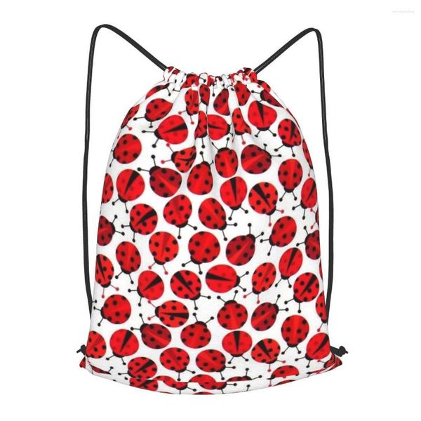 Sacs à provisions Red Ladybugs DrawString Backpack Men Men Gym Workout Fitness Sports Sac Bundled Yoga For Women