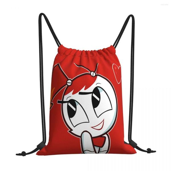 Bolsas de compras Red My Life As A Teenage Robot Kawaii Cordón Escuela Zapato Adolescente Bolsa de mochila portátil