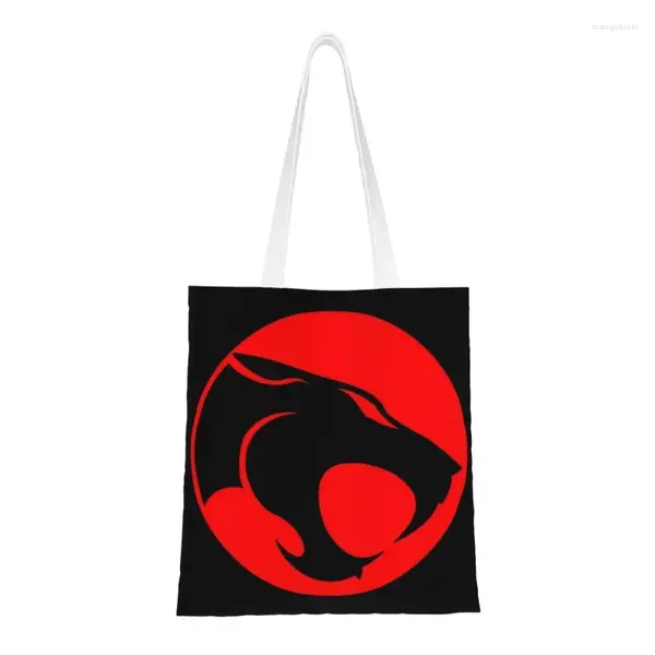 Sacs de courses réutilisables Manga Tv film ThunderCats, sac à bandoulière en toile pour femmes, fourre-tout d'épicerie Durable