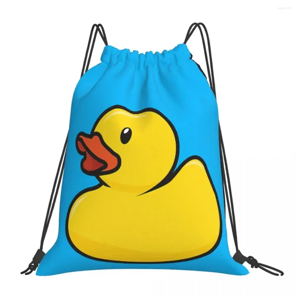 Bolsas de compras Pato de goma Arte Cordón Deportes Almacenamiento impermeable Organizar Paquete Bolsa de cuerda de bolsillo