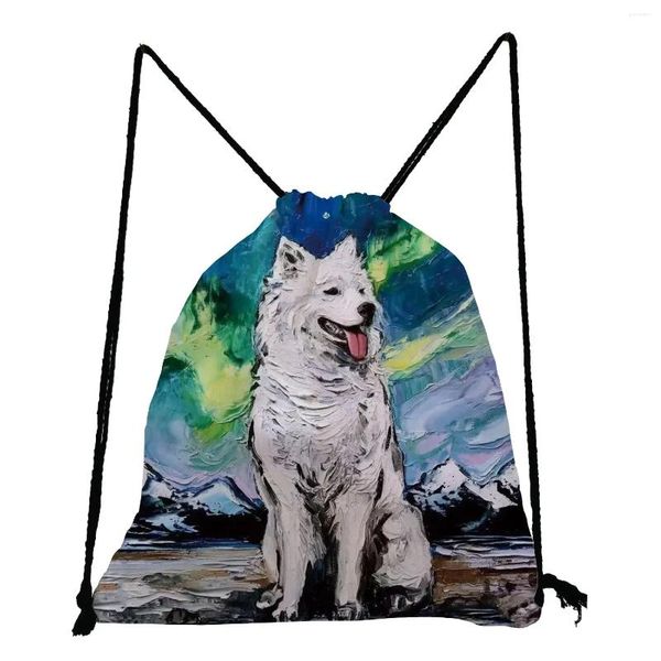 Sacs à provisions Chaussures Sac Fashion Portable Starry Sky Painting Painting Imprimé Imprimé Travel TrawString Pocket Backpack for Women Student Livre