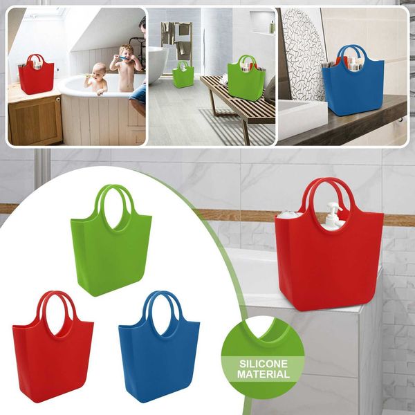 Sacs à provisions Produits en caoutchouc de silicone Sac fourre-tout Sac de rangement pour salle de bain Bain Plage Sac de transport extérieur Sac sous les bras Panier de rangement