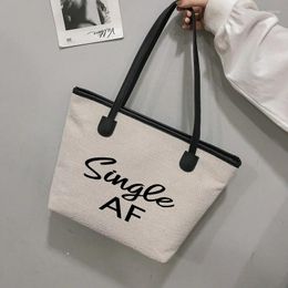 Sacs à provisions Single Af Lettres drôles Sac fourre-tout Gift Femme Filmal Fashion Fashion Handsbag Beach Work