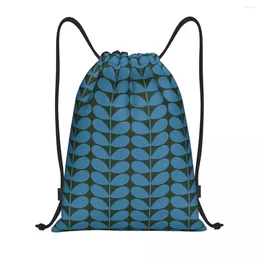 Sacs à provisions solides imprimement imprimé kingfisher bleu et draft sac à cordon de drawshrest menets allégier orla kiely sport gym rangement sac à dos