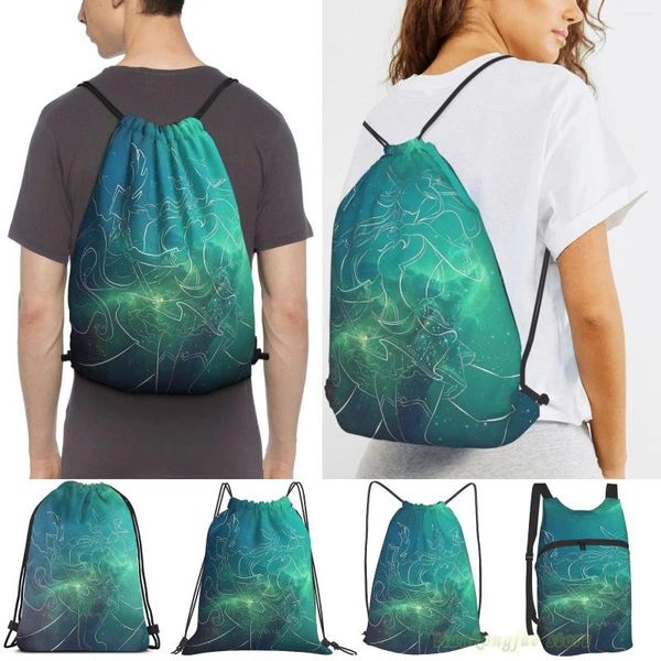 Bolsas de compras Star Guardian Soraka Mujeres Drawstring Sackpack Gym Gym Men Mochilas de viaje al aire libre para entrenar Bolsa de natación