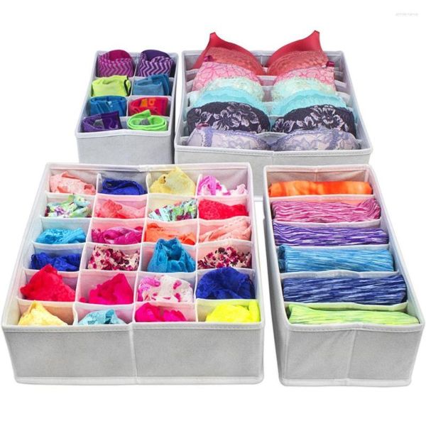 Sacos de compras Caixa de armazenamento para roupas íntimas Organizador de gaveta Guarda-roupa Gavetas Divisor de meias Sutiãs e gravatas Tecido dobrável