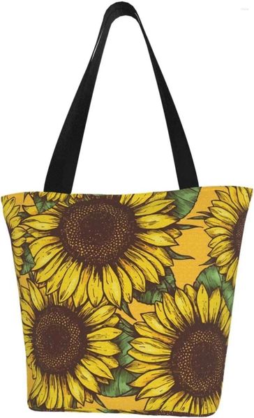 Bolso de poliéster del poder del girasol de los bolsos de compras con estilo del totalizador del monedero