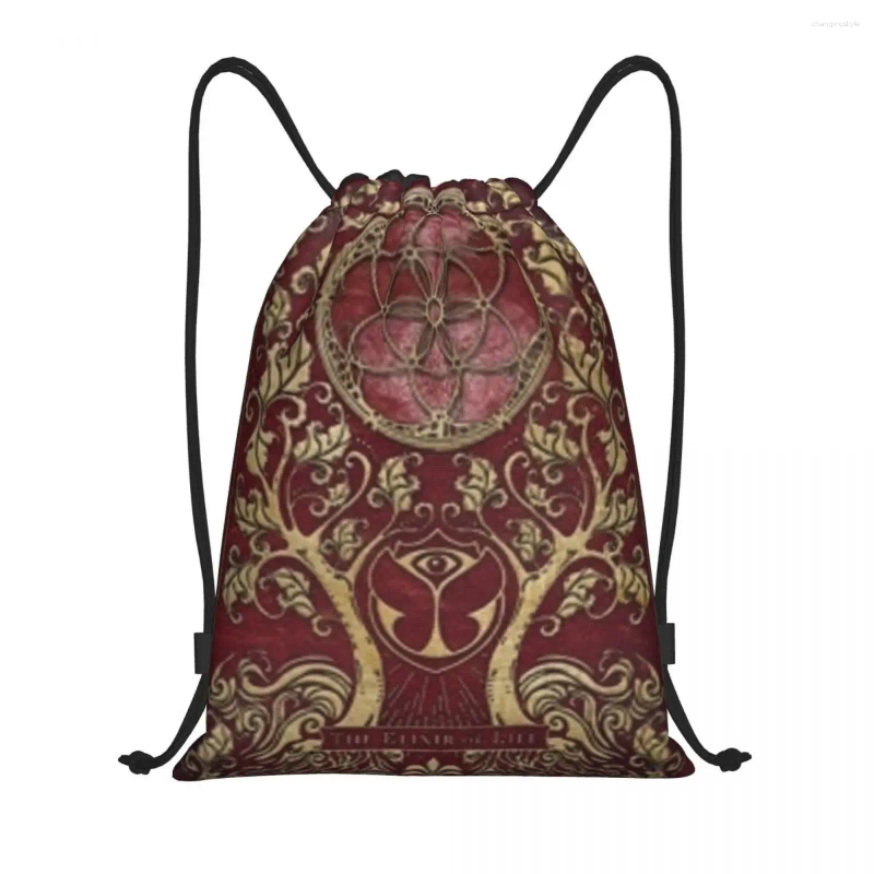 Bolsas de compras Tomorrowland Bolsa con cordón Mujeres Hombres Deportes plegables Gimnasio Sackpack Belga Electrónica Dance Music Festival Mochilas