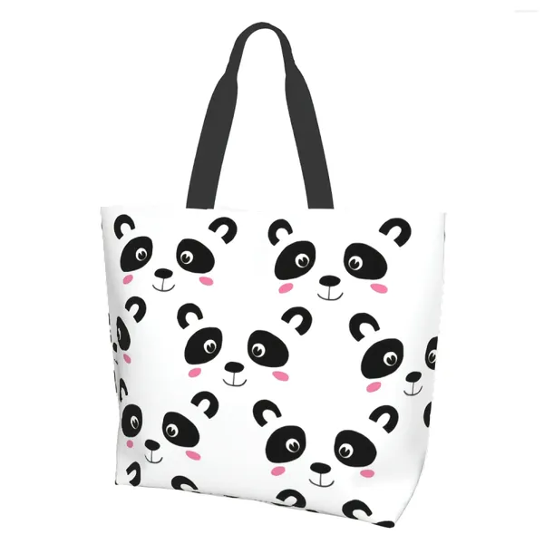 Sacs à provisions sac fourre-tout pour femmes mignon panda bébé plage réutilisable