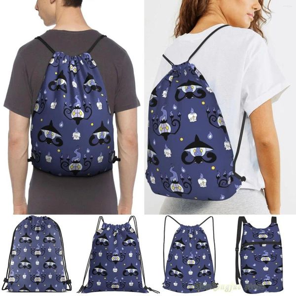 Bolsas de compras Unisex Cordón Chandelure Amigos Mujeres Mochilas Hombres Viajes al aire libre Entrenamiento Fitness Bolsa