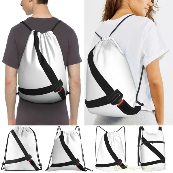 Bolsas de compras Cinturón de seguridad falso con cordón unisex (2) Mochilas para mujeres Hombres Bolsa de ejercicios para viajes al aire libre