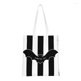 Sacs à provisions Vampire Bats Sac d'épicerie mignon Toine imprimée Shopper épaule Tote Wasable Halloween Goth Occult Witch Handsbag