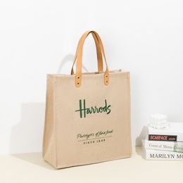 Sacs à provisions Vintage femmes Shopper sac à main écologique broderie lin fourre-tout grande capacité sac de travail décontracté et sacs à main pour 230901