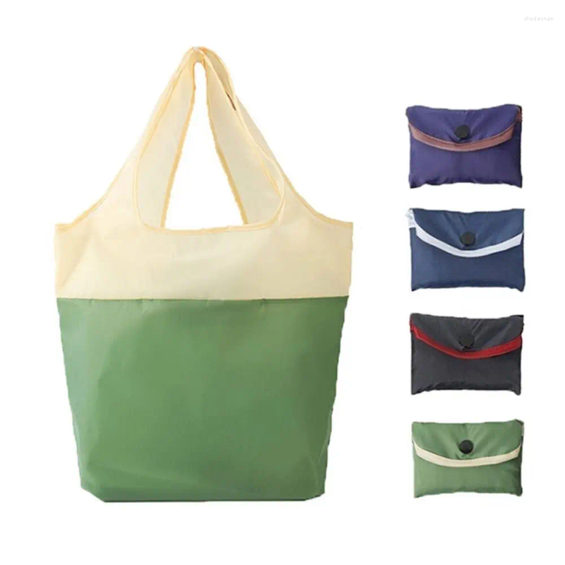 ショッピングバッグ防水布バッグスーパーマーケット収納トートポーチ折り畳みエコショルダーハンドバッグ