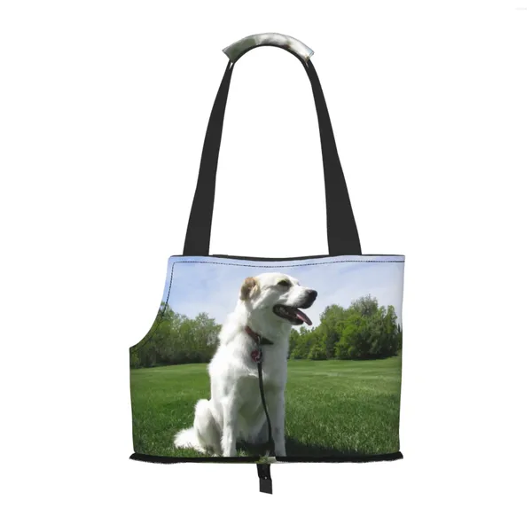 Sacs de courses Porte-monnaie pour chien blanc avec poche et attache de sécurité, petit sac fourre-tout d'extérieur pour animaux de compagnie