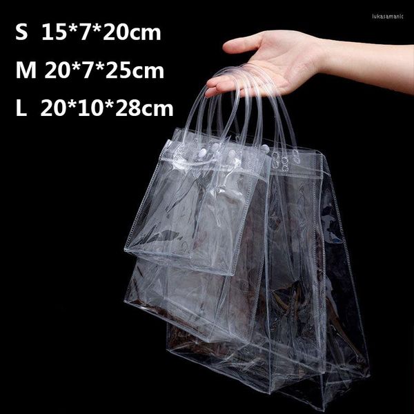 Sacs de courses en gros, fourre-tout Transparent, sac à bandoulière en PVC respectueux de l'environnement, grande capacité