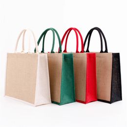 Boodschappentassen vrouwen jute handtassen winkelen reizen vrouwen eco herbruikbare schouder shopper tassen met handgrepen grote capaciteit hoogwaardige tas tas 230424