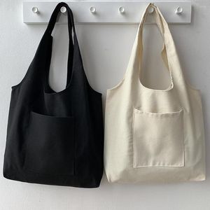 Sacs à provisions femmes toile sac à bandoulière dames décontracté sac à main fourre-tout réutilisable grande capacité solide coton Eco pliable épicerie