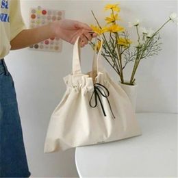 Boodschappentassen vrouwen koppelingszak Beige Canvas DIY Summer Spring High-Capacity Tote reizen Preppy Style Ins Fashion Casual