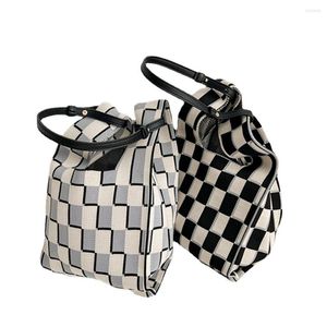 Shopping Bags Femme Grils Lovely Knitted Crocheted Small Bag Geometry Plaind Pattern Pocket Kids'