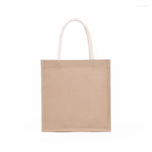 Boodschappentassen vrouwen jute jurlap tas tas grote herbruikbare supermarkt met handgrepen swag handtas strand