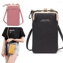 Sacs à provisions Femmes Outdoor PU Mobile Phone Sac Universal Smartphone Cell Case Houle Coin Purse Carte Wallet Organizer