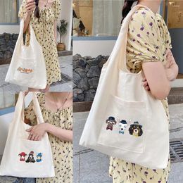 Boodschappentassen dames shopper vrouwelijke canvas forens school vest tas katoen supermarkt doek stof boodschappen handtassen draagtas