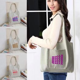 Boodschappentassen Dames Shopper Organizer Tas Canvas Tote Mode Wallsl Print Schouder Herbruikbare Supermarkt Casual