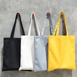 Bolsas de compras para mujer, bolso de hombro informal de lona lisa para niñas, bolsos DIY para mujer, bolso ecológico