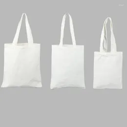 Sacs de courses en toile blanche pour femmes, sac à bandoulière pliable réutilisable, grand sac à main en coton, fourre-tout avec livres adaptés aux livres
