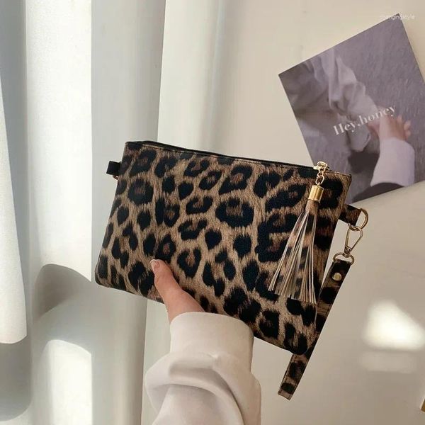 Sacs de Shopping pour femmes, sac à main imprimé animal léopard, petite pochette